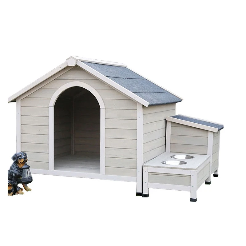 Factory direct four seasons available gray pet dog cage fir wooden dog house