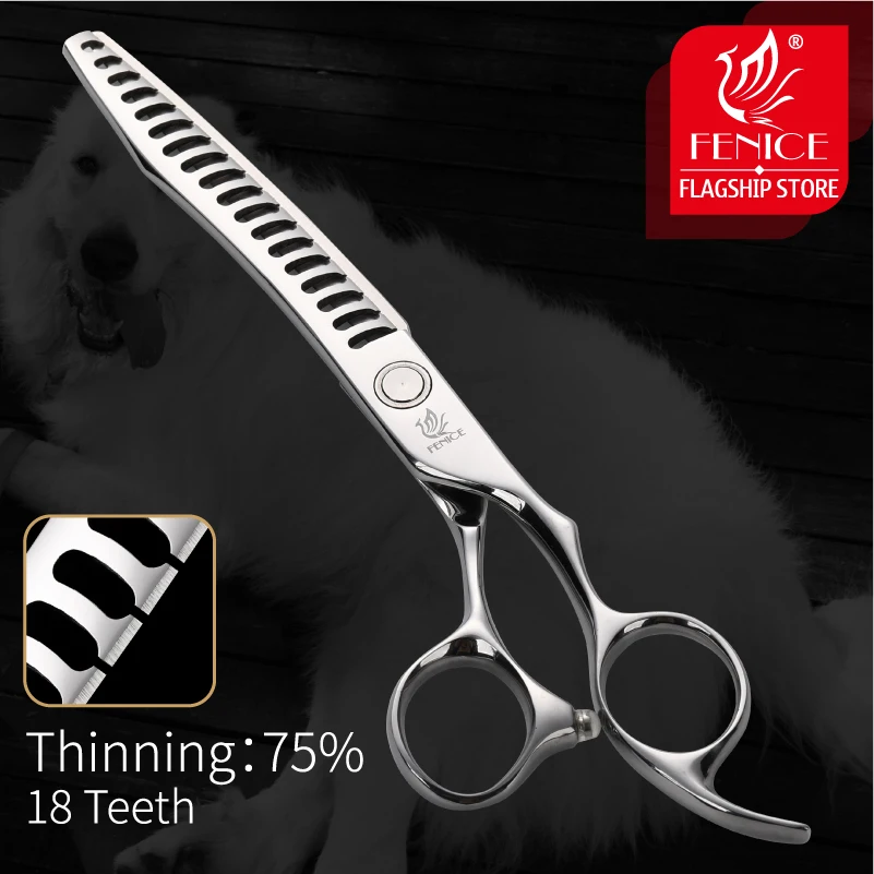 Fenice 7 inch JP440C Professional Dog Beauty Pet Scissors Dog Grooming Scissors Thinning Shears Thinning Rate about 75%