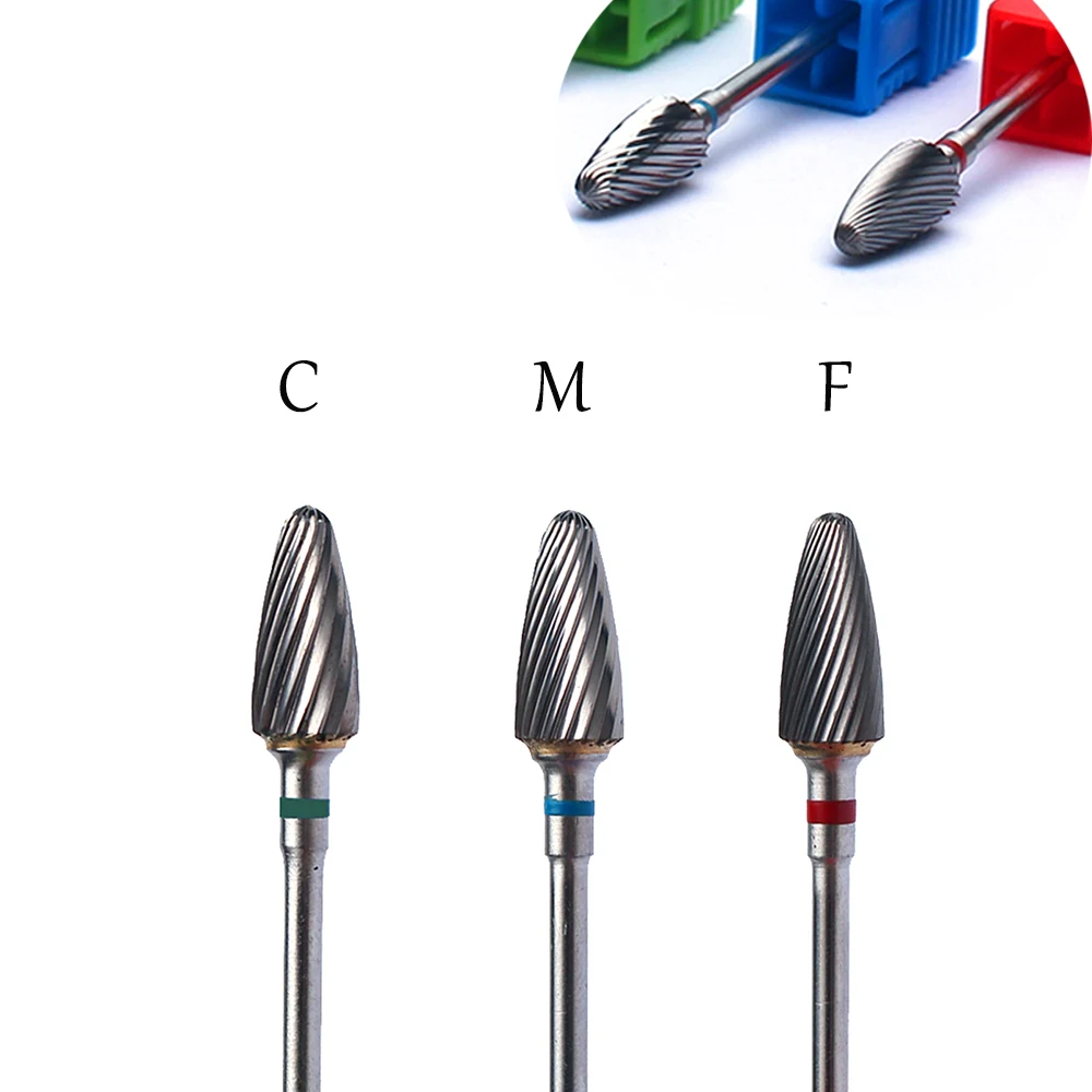 Tungsten Carbide Nail Drill Bits Burr Manicure Pedicure Machine Nail Files Milling Cutter Remove Gel Polish Nail Art Tools