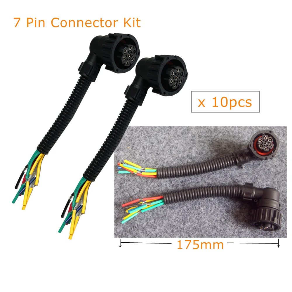 2pcs 7 pin Tyco Amp 1.8mm BU-STE KPL CIRCULAR DIN HOUSINGS male wires Connector Kits with 15cm cable