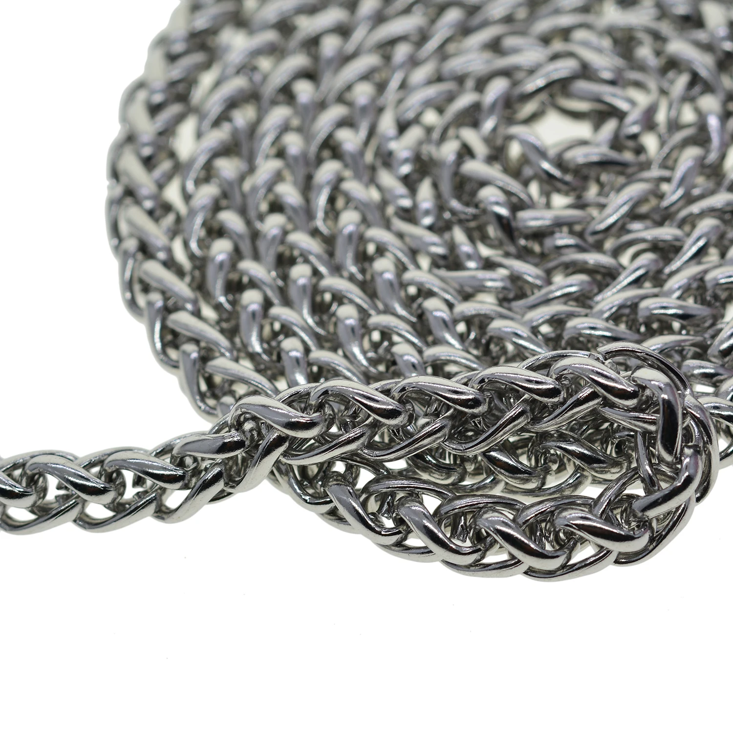 1 meter 6mm solid 304 stainless steel made wheat snake chain and rings for jean wallet motorcycles keychain gift DIY