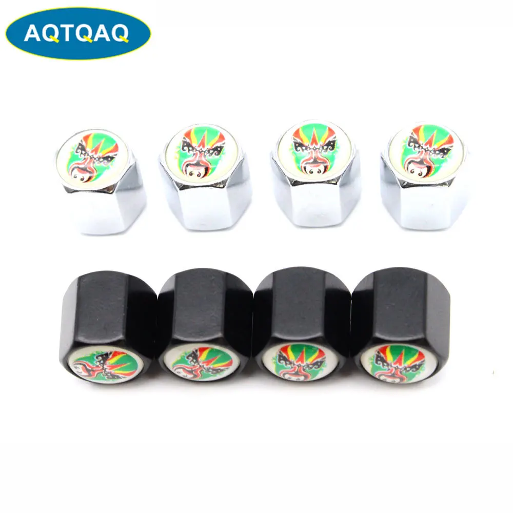 

4 Pcs/Set Zinc Alloy Face Style Tire Valve Stem Cap Tire Wheel Stem Air Valve Caps for Auto Cars