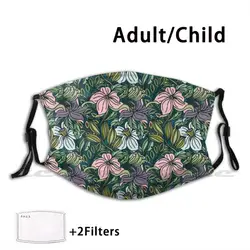 Beaitiful Mixed Botanical Garden Floral Pattern Washable Trending Customized Pm2.5 Filter Mask Tree Bird Flora Jungle Exotic