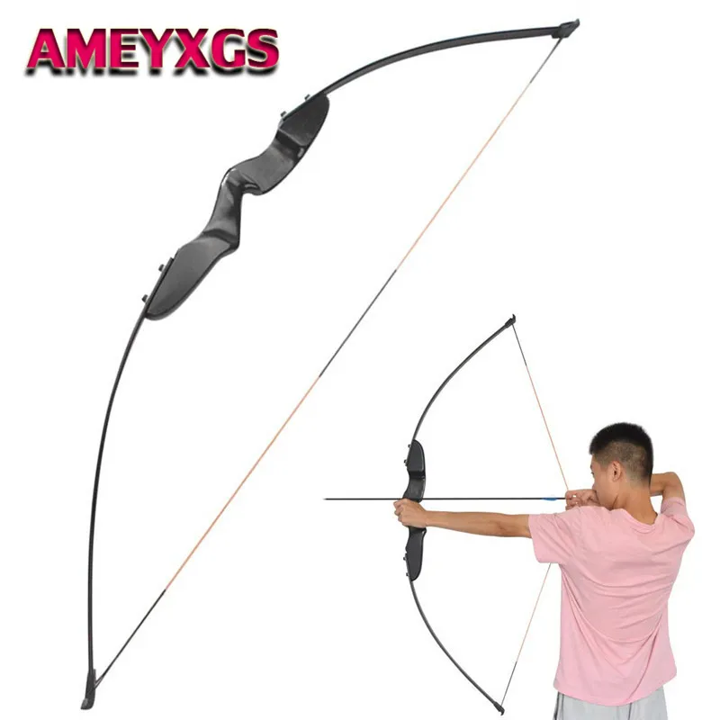 

1pc 54" Archery Straight Recurve Bow 40lbs Hunting Target Takedown Plactice Shooting Black Bow For Archery Training Accessories