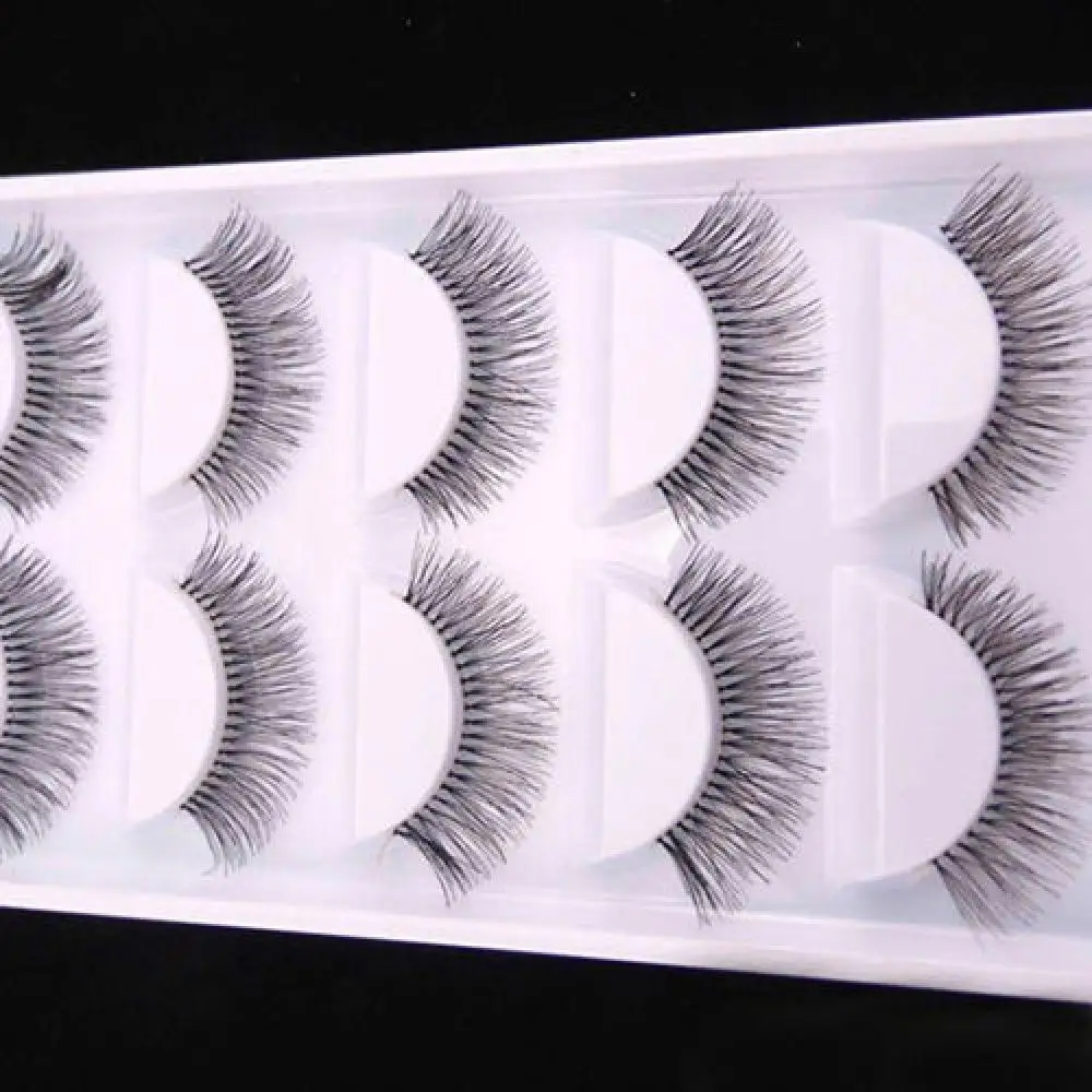 5คู่ผู้หญิงธรรมชาติยาวหนาตา Lashes แต่งหน้าขนตาปลอมยาวกล่องแพคเกจ