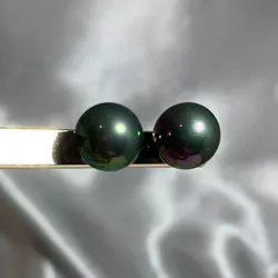 Elegant Quality Shell Pearl Earring 925 Sterling Silver  Colorful Black 8-12mm Shell Pearl