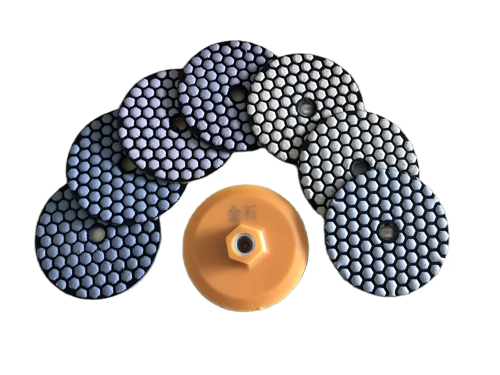 7PCS/Set 3 inch 80mm  Dry Polishing Pad Sharp Type Flexible Diamond Polishing Pad For Grinding Granite Marble Stone Sanding Disc
