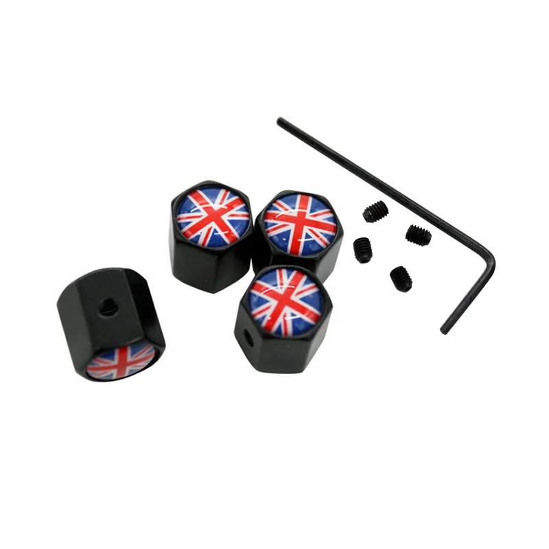 4Pcs/Lot Car Auto Wheel Tire Valve Cap Cover Anti-theft Steal Air Dust Covers England UK Flag For MINI Jaguar Land Rover