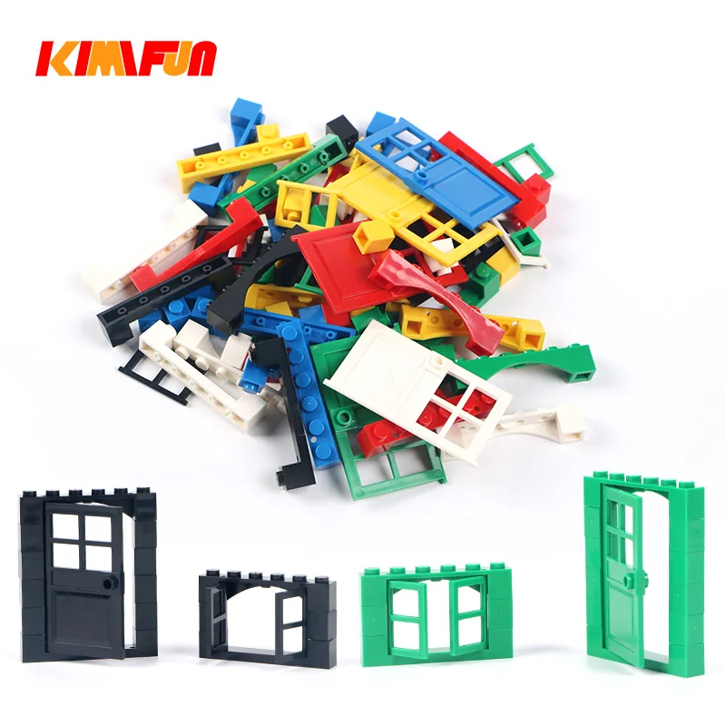 

102pcs Building Blocks City DIY Creative House Bricks Doors Windows Bricks Bulk Educational Kids Toy Blocks Fit