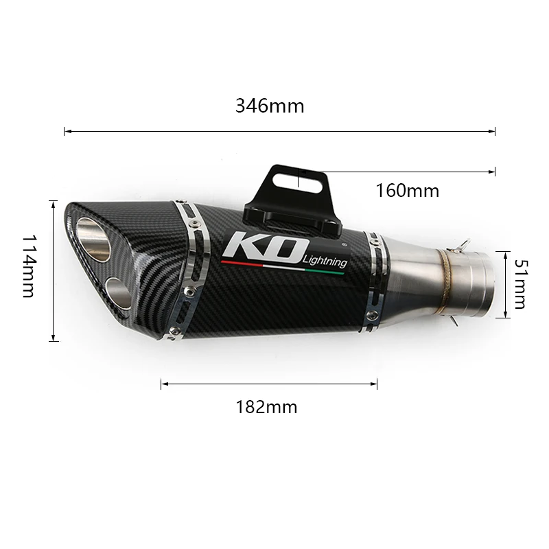 Triangle Dual-outlet 51 mm Motorcycle Exhaust Muffler Pipe No DB Killer Escape Stainless Steel for CBR500R ZX10R Z750 GSXR1000