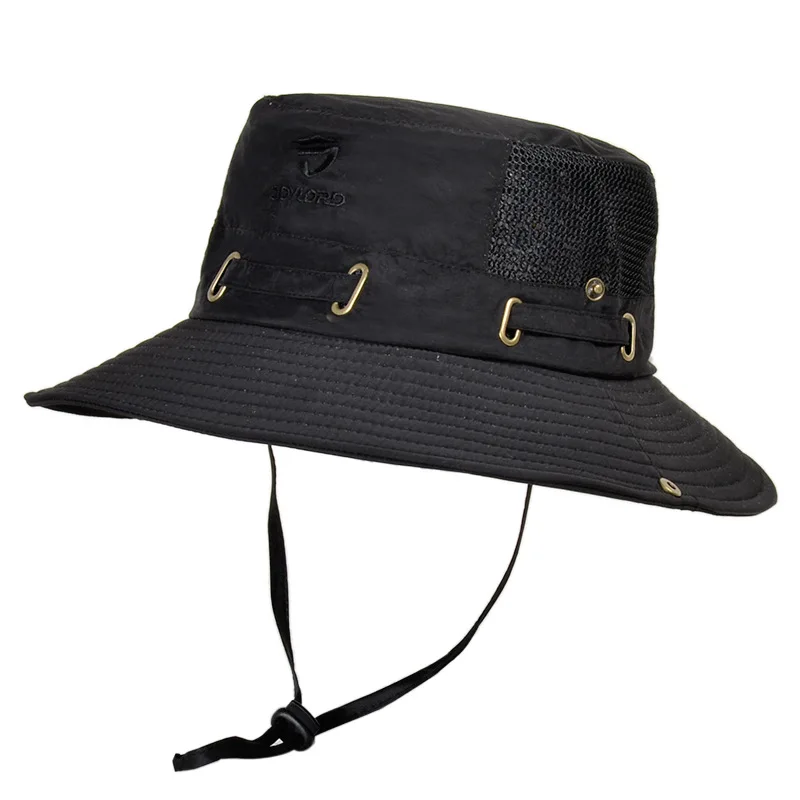 W22 Fisherman Hat Men and Women Mesh Holes Breathable Outdoor Fishing Mountaineering Sun Hat  Casual  Summer New Style