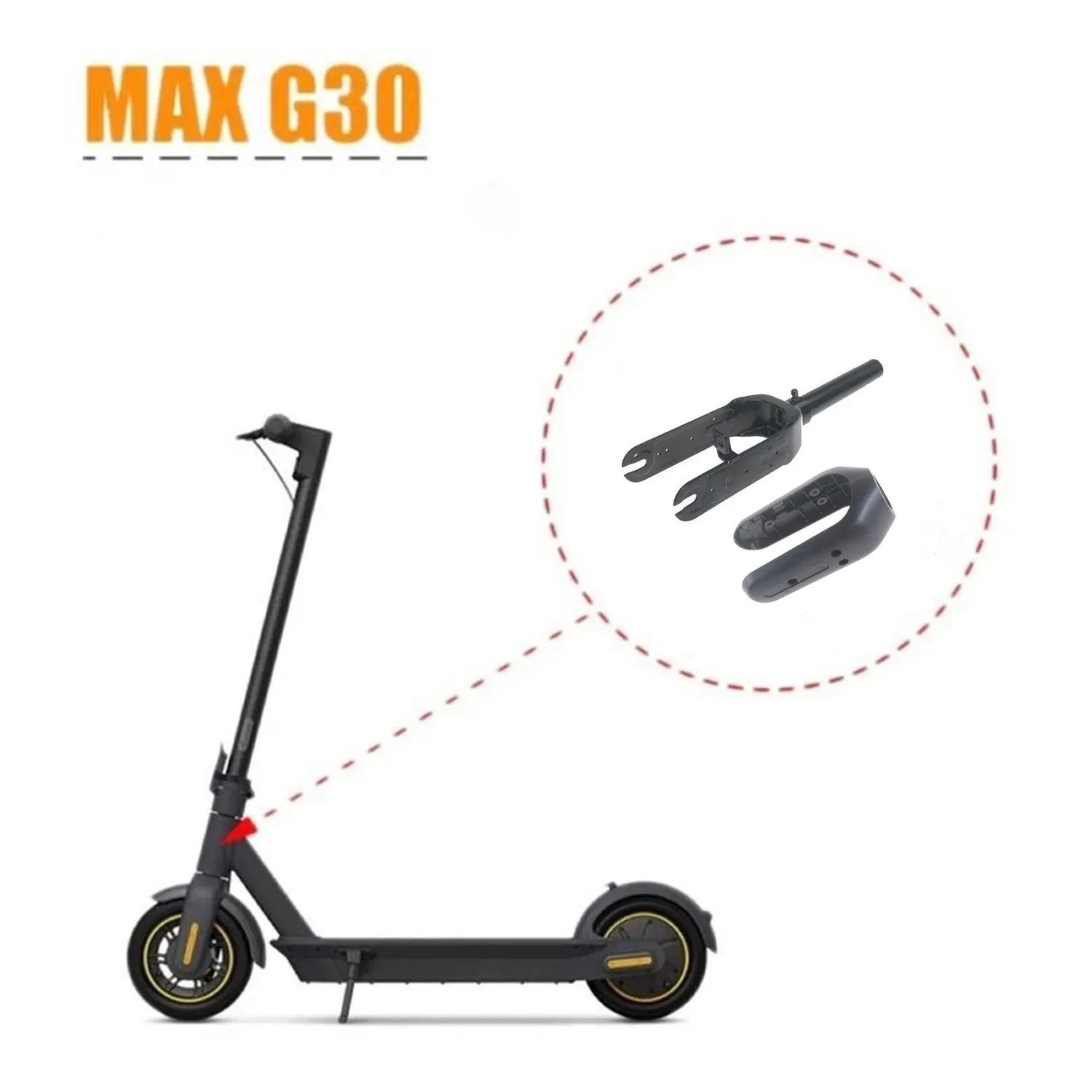 

Front Fork With Plastic Cover Shell for Ninebot MAX G30 Electric Scooter Front Fork Assembly Replacement Parts Accessories