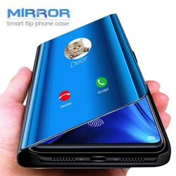 Mirror View Case For Xiaomi 15T 14T Redmi Note 14 Pro Cover PU Leather Stand Flip Case For Xiaomi Redmi 15C 14C POCO X7 X6 Pro