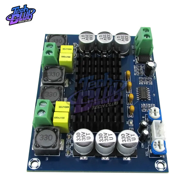 2*120W TPA3116D2  Dual-channel Stereo High Power Digital Audio Amplifier Board 12V-24V Amplificador DIY Module