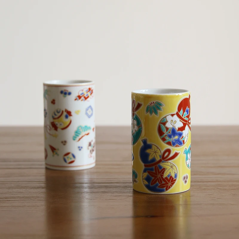 pattern shippo lines imported from Japan receive small brush pot cylinder chopsticks tube desktop furnishing articles