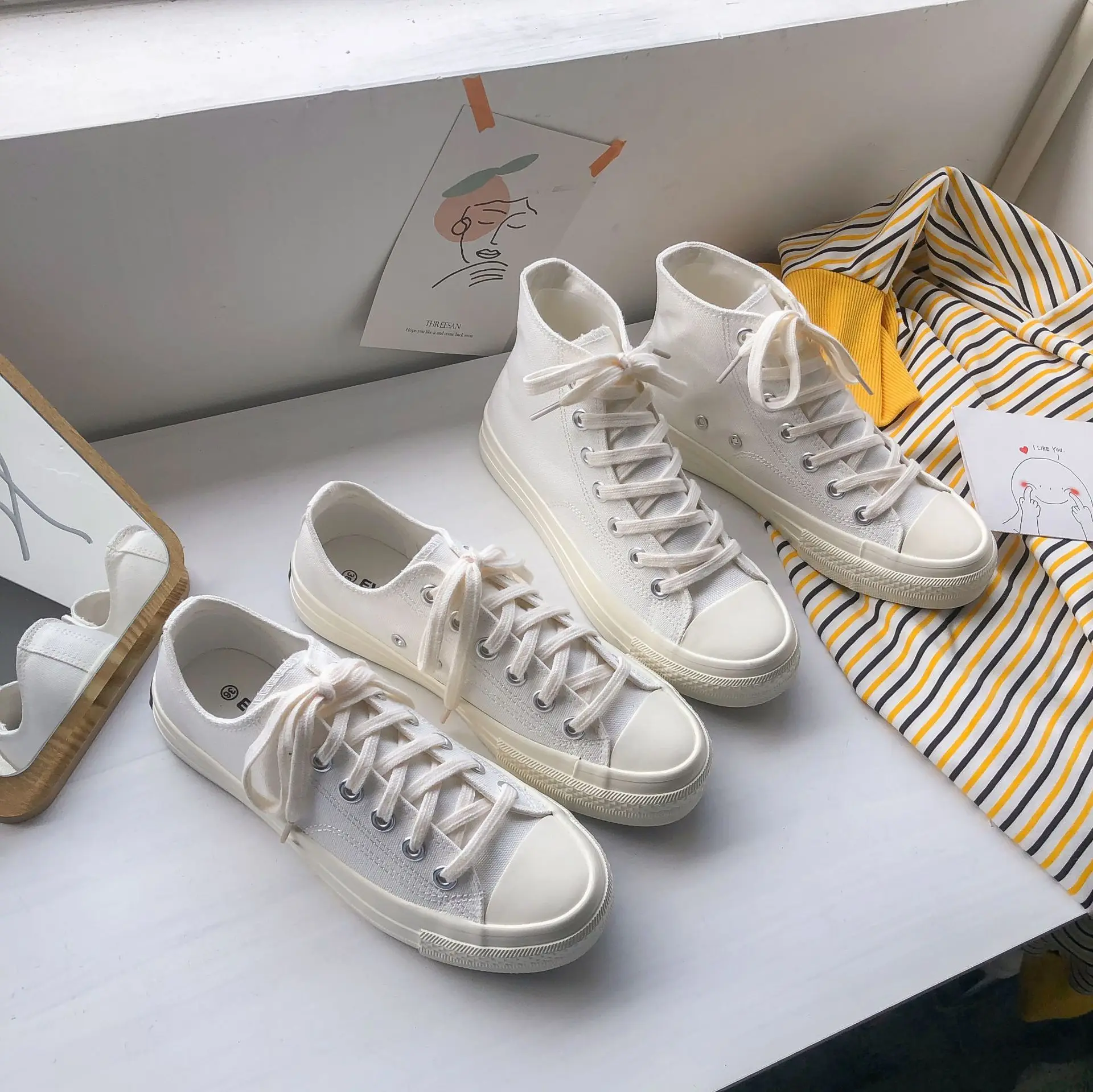 All White Canvas Shoes Female Summer New Student Korean Version Of Ulzzang Harajuku Breathable Comfortable Shoes Tide