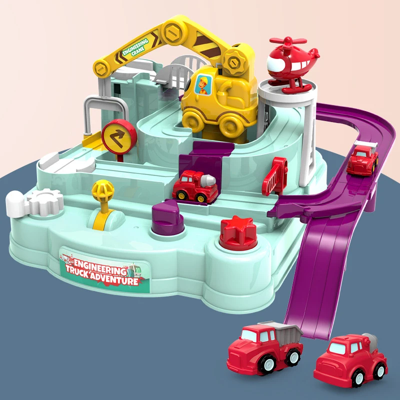

Children's Toys Racing Rail Car Toy Train Track Toys for Children Kids Gifts Racing Cars Mechanical Adventure Brain Table Game