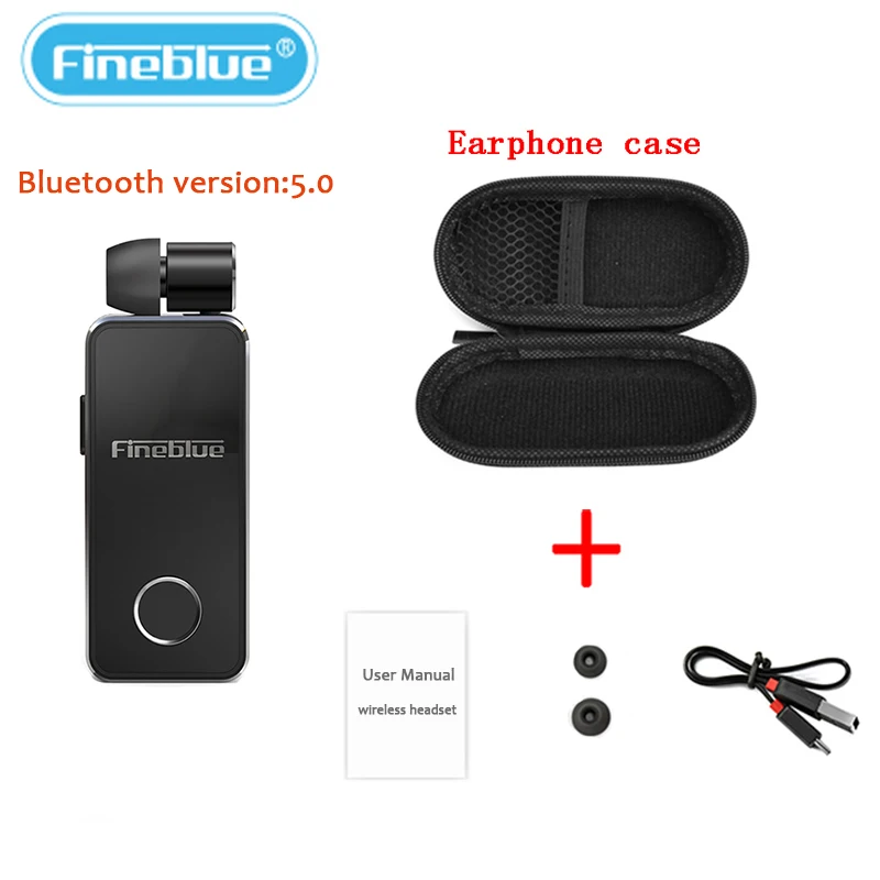 Fineblue F2 Pro Bluetooth 5.0 Earphone Easy to Pair aluminium alloy Stereo Handsfree retractable headset noise canceling F920