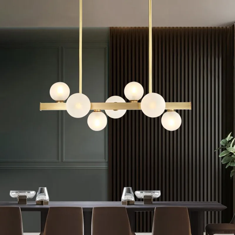 

Modern designer chandelier gold Luxury Nordic glass ball light Kitchen Island lamp bedroom bar nterior dining chandelier