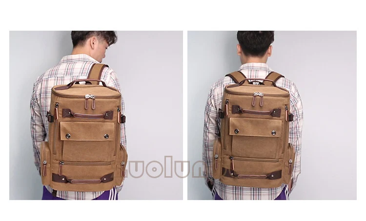 Männer Rucksack Vintage Leinwand Rucksack Schule Tasche männer Reisetaschen Große Kapazität Rucksack Laptop Rucksack Tasche Rucksack – Detail 3