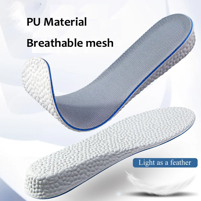 Invisible height Increase Insoles High Elasticity Soft Breathable Sport Sole Pad for Unisex Shock Absorption Cushion