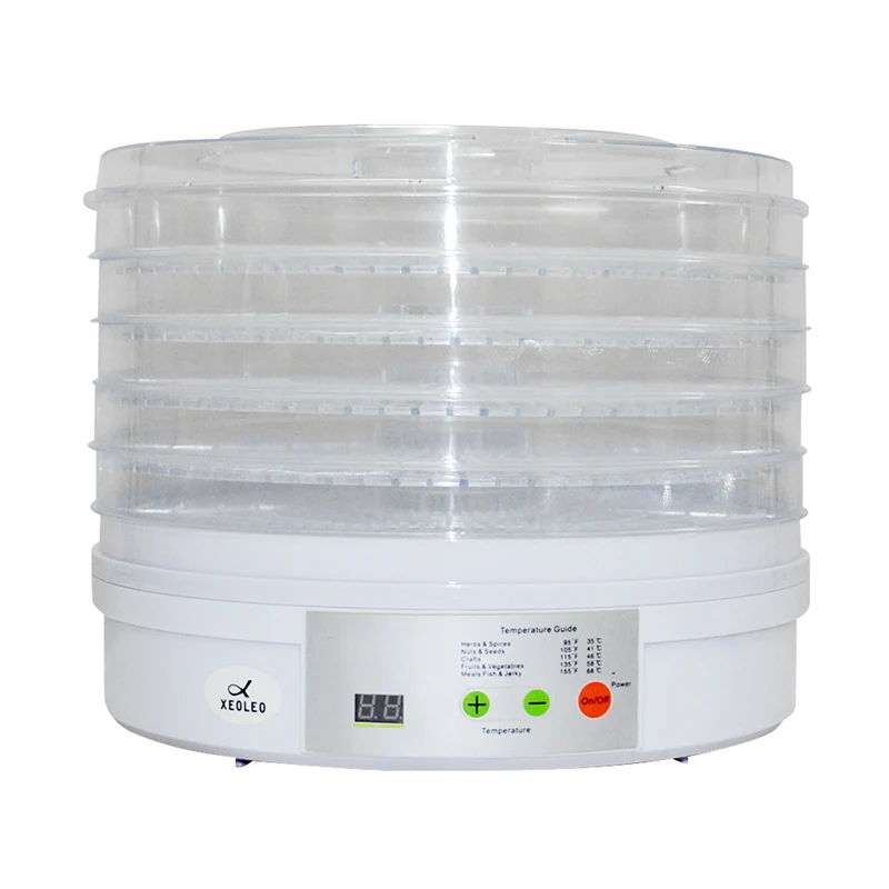 XEOLEO Food Dehydrator 5 Layers Fruit Drying Machine Food Dehydration Dryer Household White Fruit/Vegetable Dryer Processor