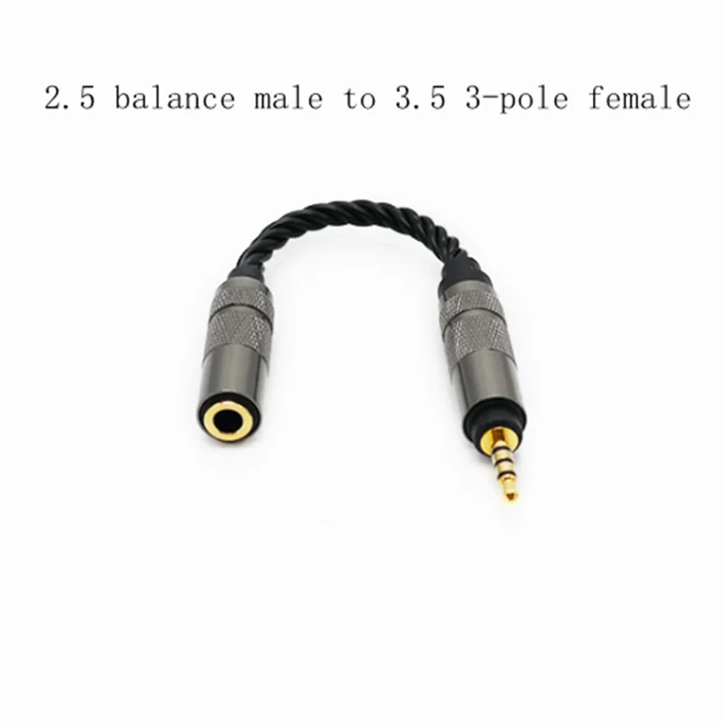 Аудиокабель 2,5 штекер-4,4 гнездо сбалансированный посеребренный шнур 2,5 мм/4,4 мм до 3,5 мм адаптер для Hi-Fi MP3 музыкального плеера