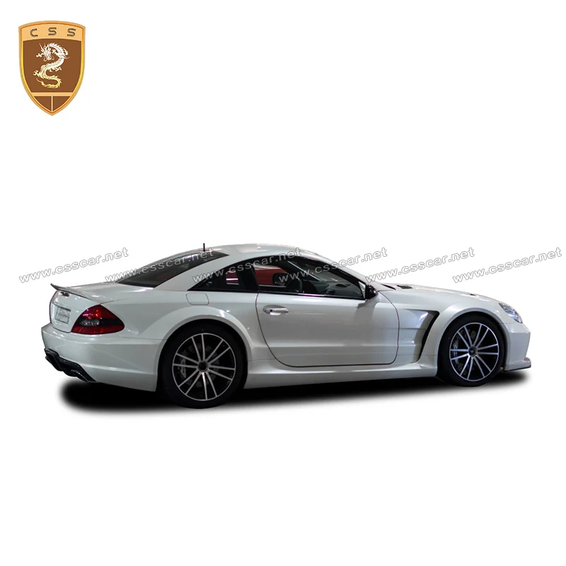 CSSCAR Auto Accessories for Benz SL Class R230 High Quality Side Skirts Black Series Style Fiberglass Material Car Decoration