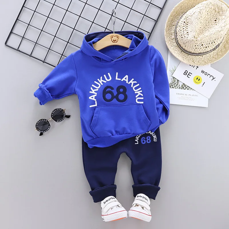 Toddler Cotton Tracksuit Autumn Baby Hooded Jacket Sets Children Boys Girls Cartoon Clothes Fashion Kids Hoodies Pants 2Pcs/set