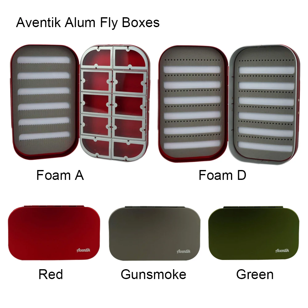 Aventik Aluminum Fly Box Fly Fishing Box EVA Foam Flies Boxes Fly Fishing Boxes 10 Compartments Fishing Boxes L