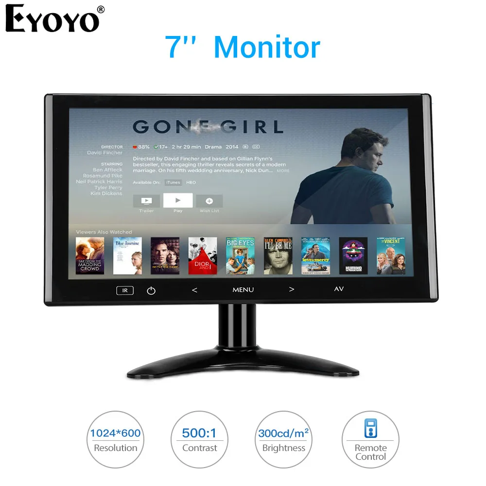 

Eyoyo EM07K 7" LCD Monitor 1024X600 LCD Mini Computer TV Display CCTV Security Surveillance Screen With HDMI VGA Video Audio