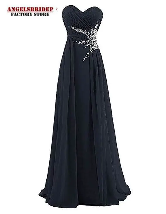 Angelsbridep Sweetheart Chiffon Bridesmaid Dresses Sparkly Beads Sequins Wedding Party Dress Vestido De Festa De Casamento