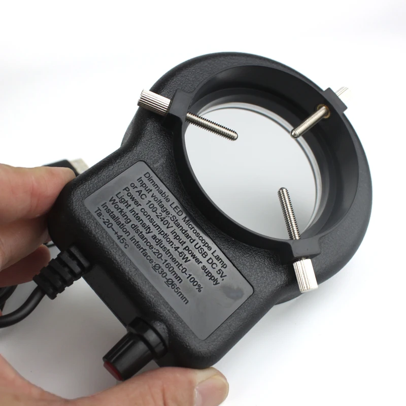 SMD USB ajustável Ring Light, Lâmpada iluminadora para microscópio industrial, Lupa de câmera industrial, 110V-220V, 3W-5W, 48 LED