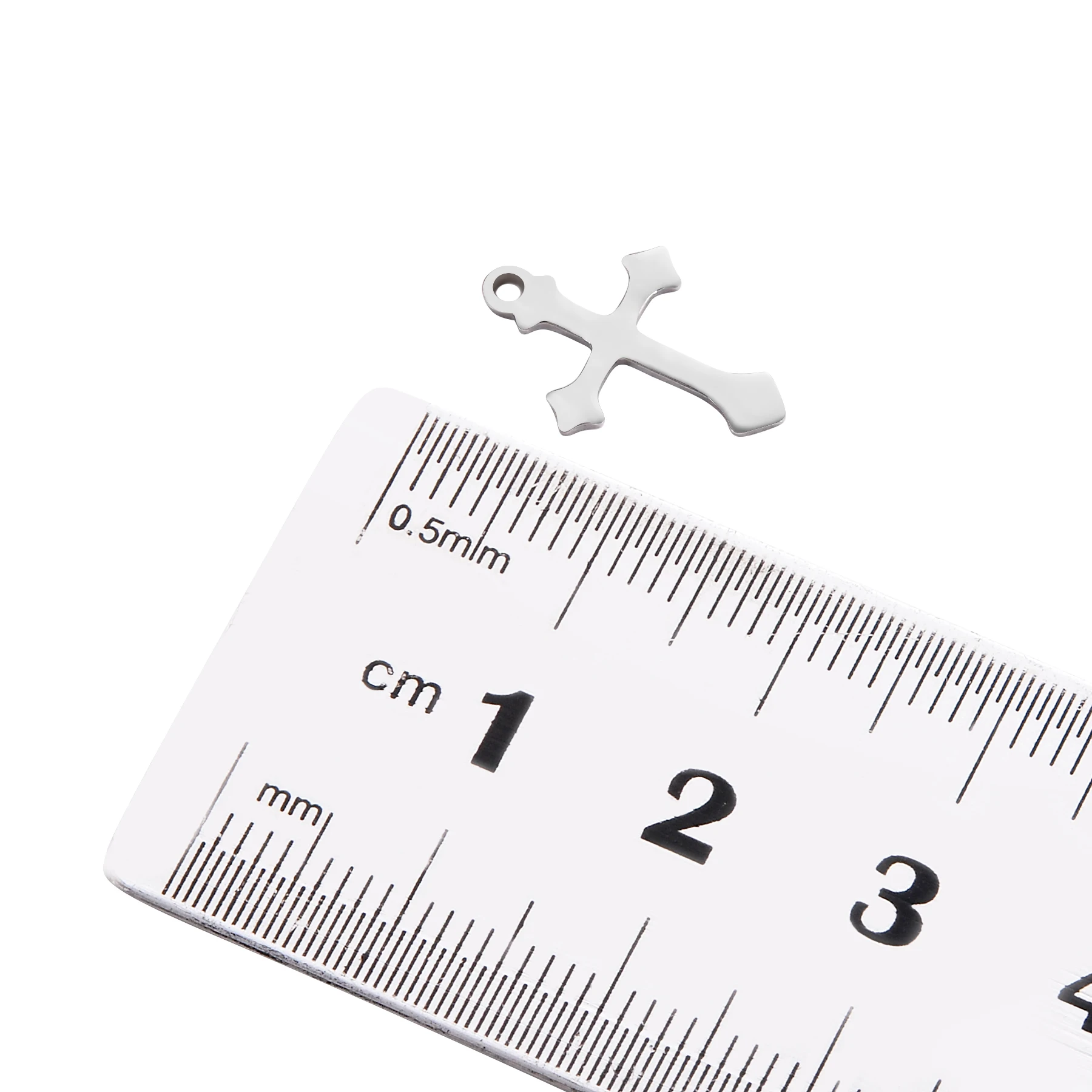 50Pcs/Lot Stainless Steel Small Cross Charms Pendant For Women Men Necklace Making Jewelry DIY Accessories Wholesales