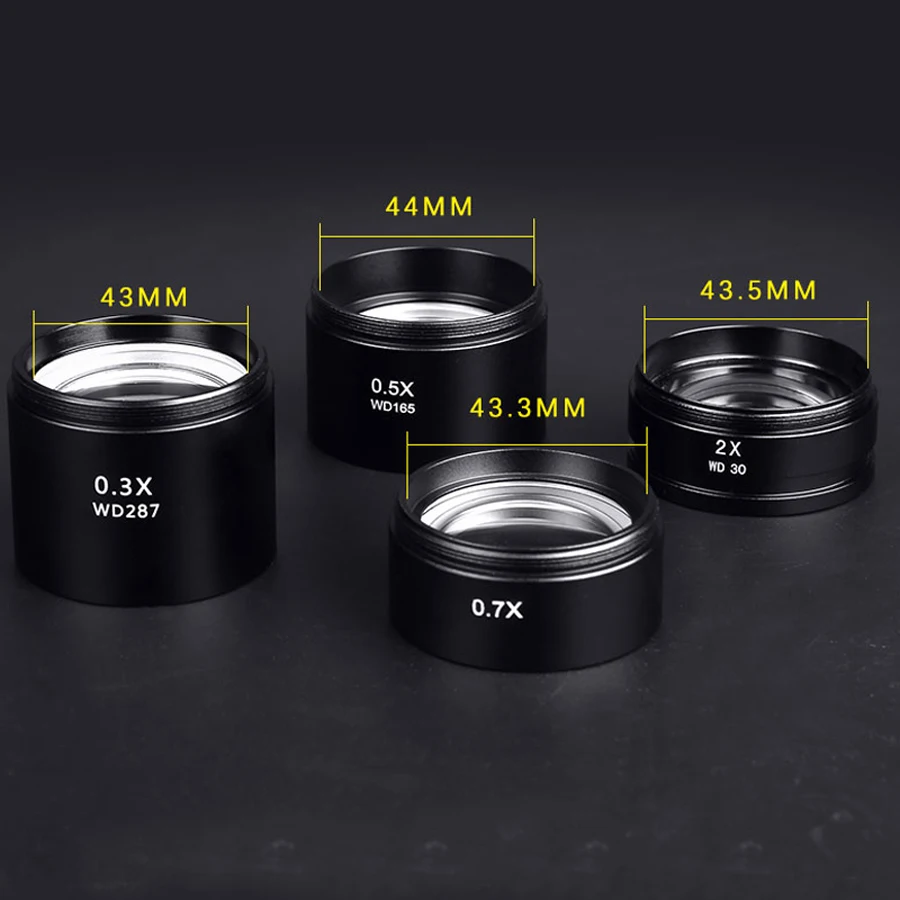 0.3X 0.5X 0.7X 1.0X 2.0X Auxiliary Objects Lens Microscope Camera Lens Thread 48mm For Trinocular Stereo Zoom Microscope