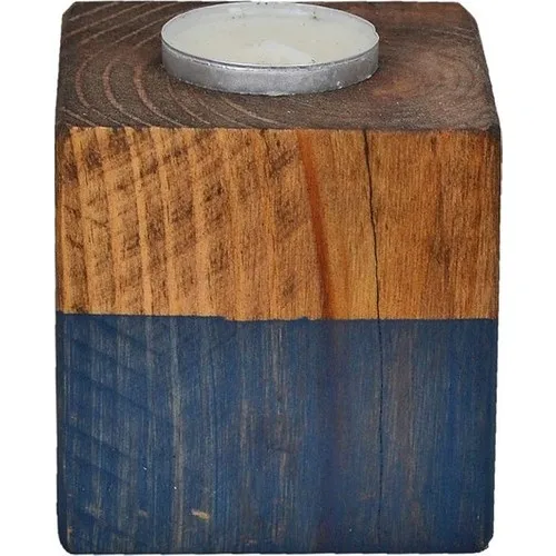 Utyawood Marine Wooden Cube Decorative Candle Holder