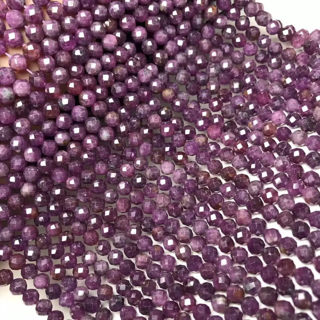 

purple red Sapphire ROUND faceted 4/7mm for DIY jewelry making loose beads FPPJ wholesale nature gemstone