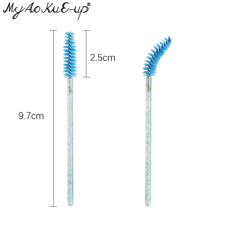 Neue Kristall Wimpern 150 Stück Diamant Griff Pinsel Mascara Zauberstäbe Applikator Kosmetik bürste Einweg Make-up Pinsel Werkzeuge – Detail 9