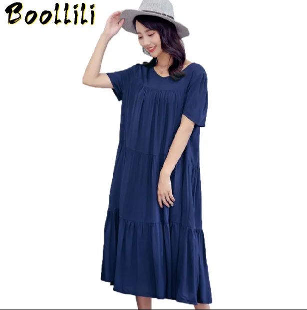 

Plus Size Boollili Dresses For Women 4xl 5xl 6xl Summer Dress Ropa Mujer Verano 2023 Casual Loose Cotton Dress Vestidos