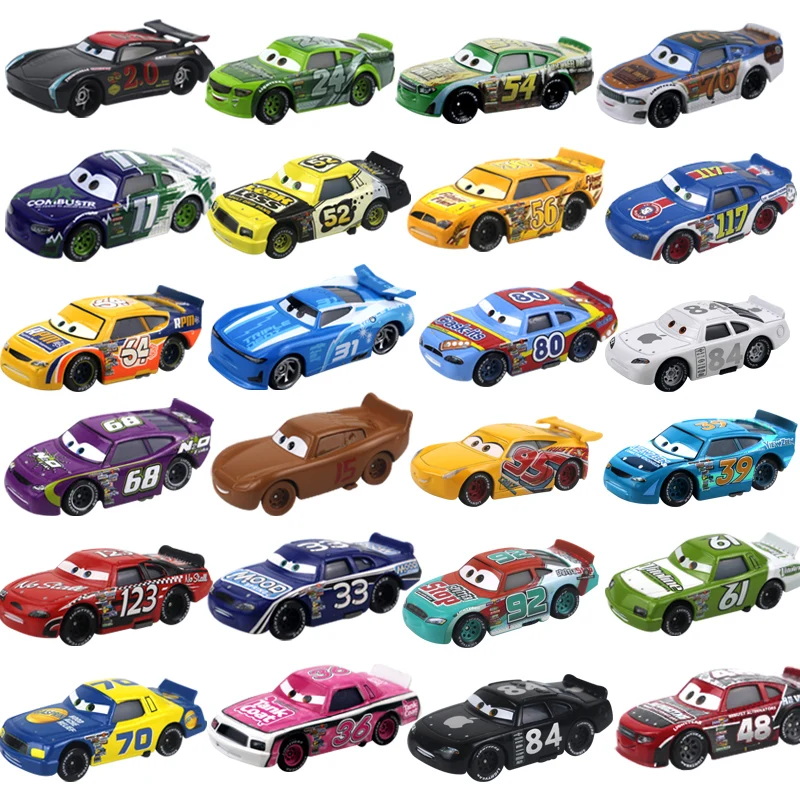 Disney Pixar Cars 2 3 Metal Alloy Diecast All Number Coding Car Model Lightning McQueen Jackson Storm Car Boy Toys Gift 1:55