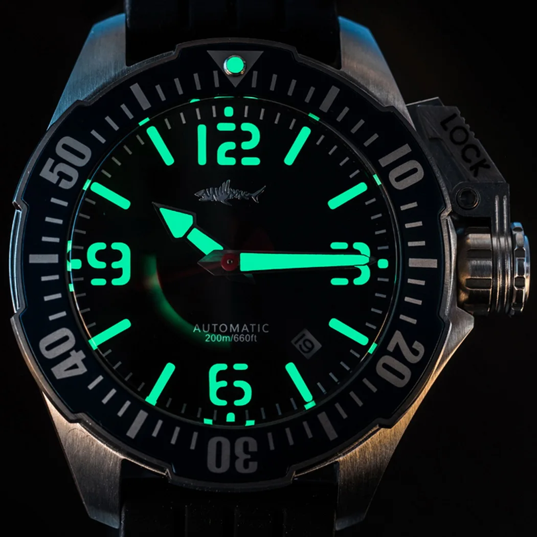 Heimdallr Mens Diving Watches Men Automatic Watch Mechanical Wristwatch 200M Waterproof Luminous Sapphire Helium Release Valve