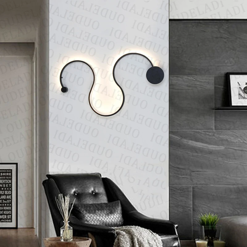 Moderne LED opbouw aluminium wandlampen zwart wit gangpad slaapkamer woonkamer huisverlichting decoratie plafondlamp