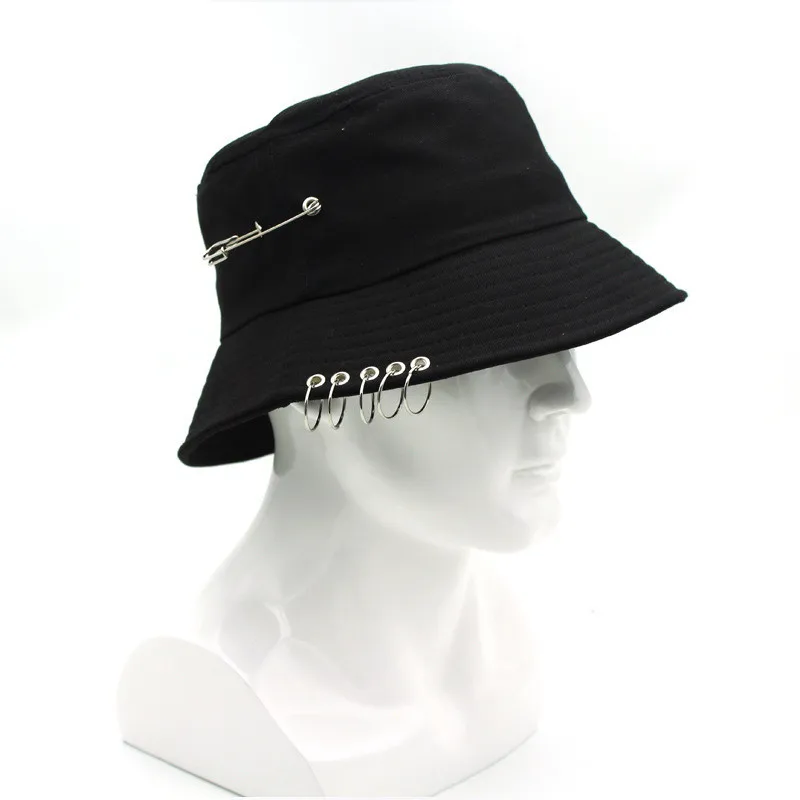 Koreanischer Stil Damen Mädchen Casual Hip-Hop-Tanz Street Bucket Hats Neue Herren Casual Sport Sonnenhüte Fischerhut Panama mit Ring-Anhänger – Detail 6