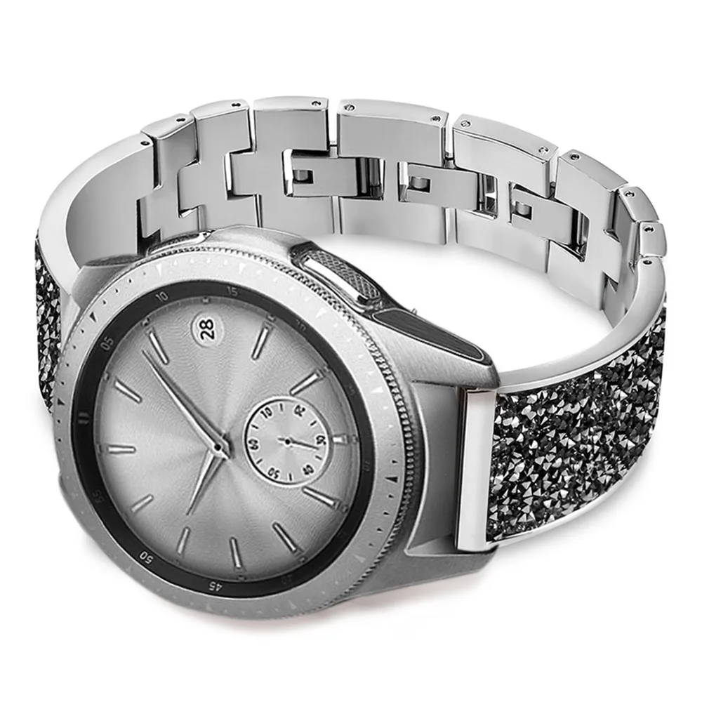 Metal diamond strap for Samsung watch 3/Huawei GT2 46mm Woman Replacement bracelet wristband for Active2/Galaxy Watch 42mm strap