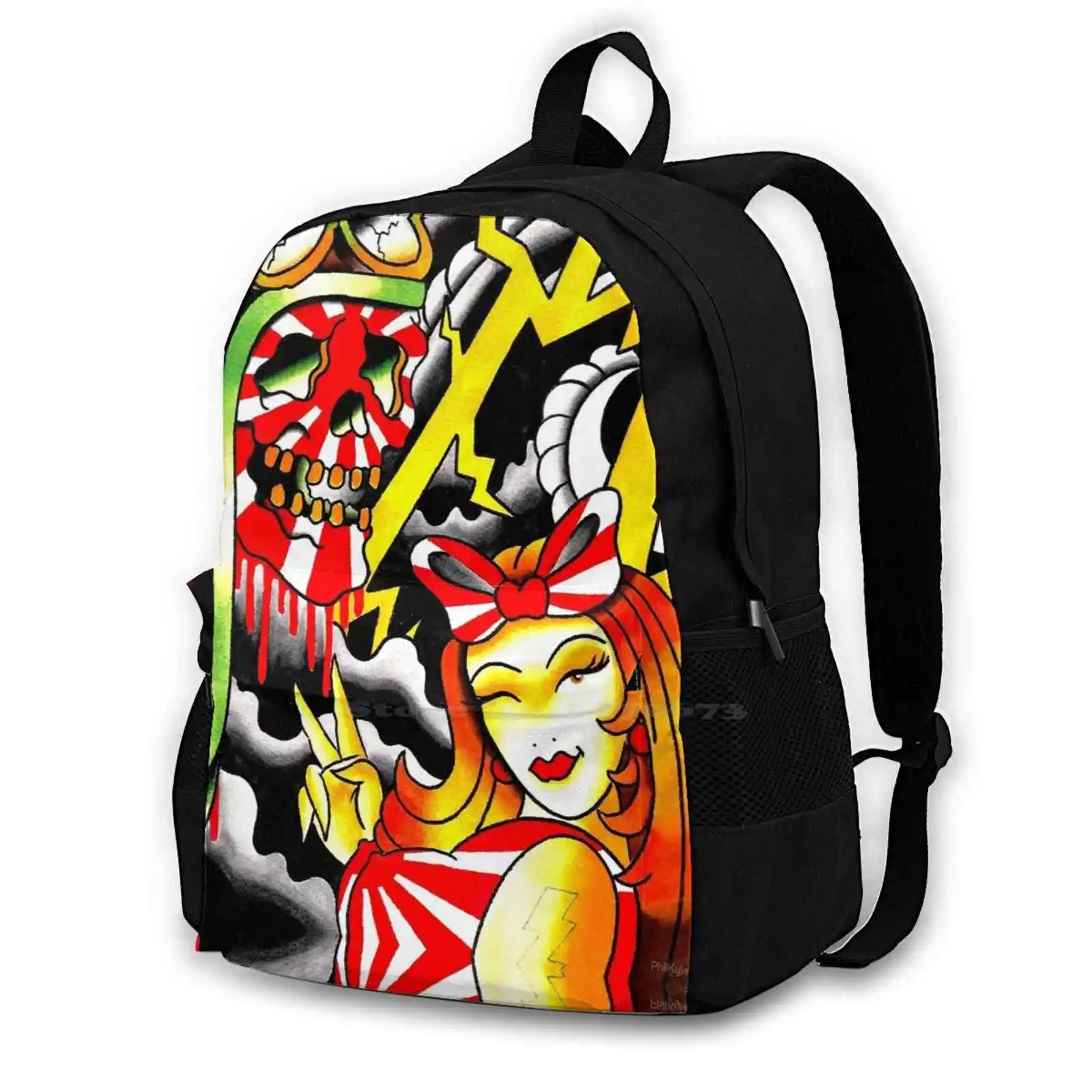 Kogal'S Dream School Bags For Teenage Girls Laptop Travel Bags Phil Kyle Opus Tattoo Mnohc Japanese Kogal Watercolour Windbars