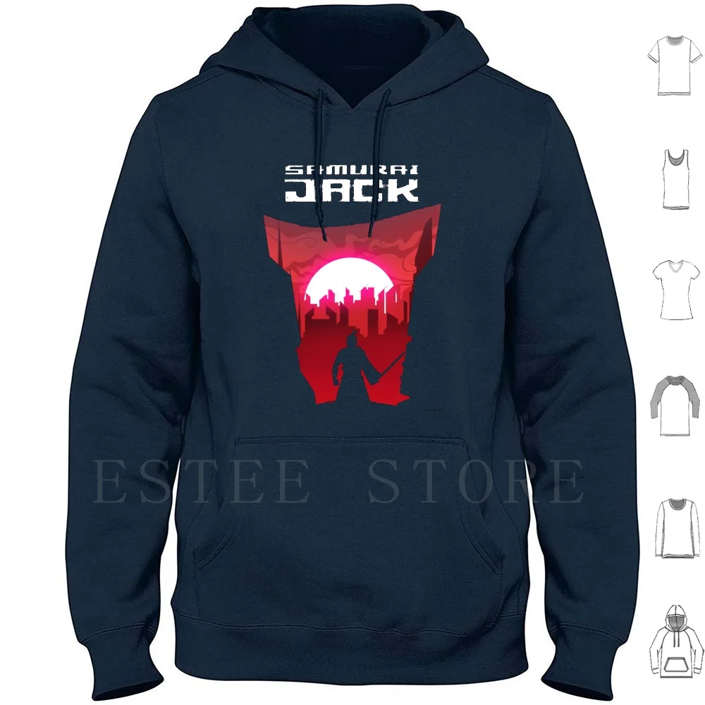 Jack Hoodies Jack Cartoon Adult Swim Adult Swim Katana Japanese City Sun Cyperpunk Future Futurist Futuristic