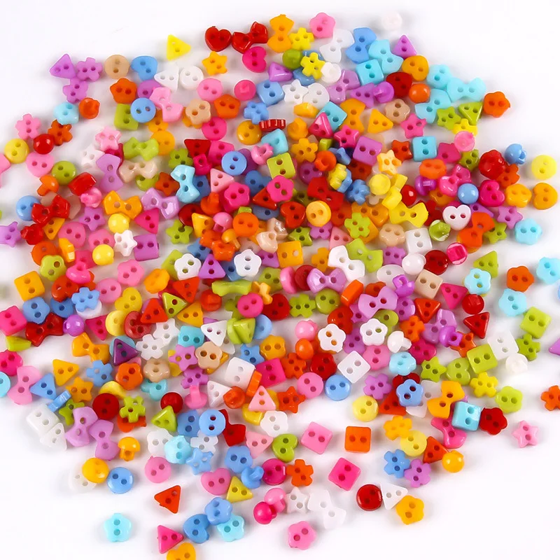 6mm 50pcs Mixed Resin Mini Buttons Colorful Sewing Round Decor Card Making DIY Lovely Home Decor Tools