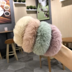 New Winter Warm Scrunchies For Womens Girls Simple High Elastic Hair Bands Hair Accessories Faux Fur Hair Rope Ponytail Holder