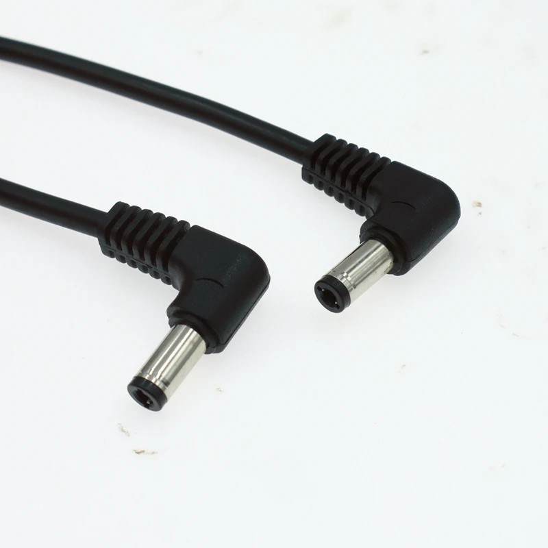 0.5m 90 Degree Double Elbow DC Power Supply 5.5 x 2.1mm/2.5mm male to 5.5 2.1/2.5mm Male Plug Cable For Router Set-top Box