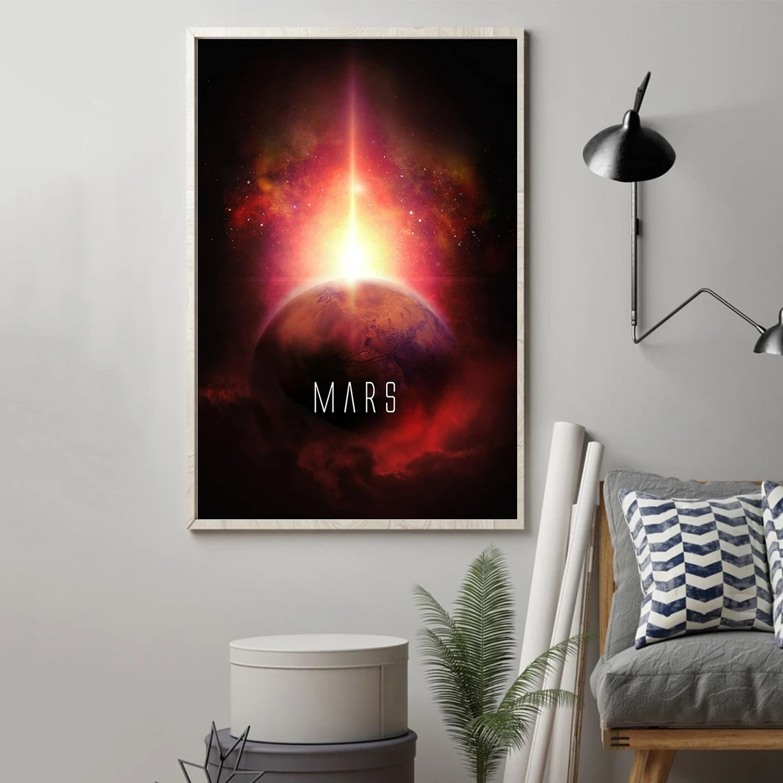 Planet Mars Poster Minimalism Art Poster Canvas Picture Print Wall Painting Home Decoration